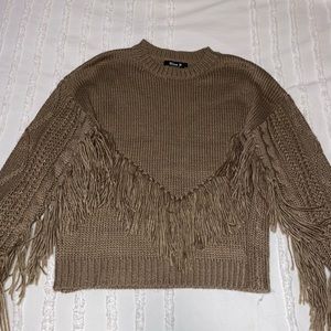 Brown tassel sweater